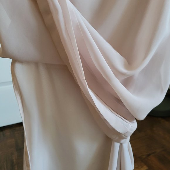 Blush pink lined chiffon sleeveless top blouse cami shirt size small - Picture 6 of 7